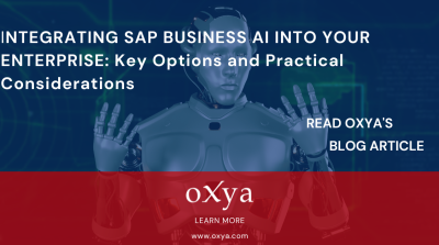 Read oXya's blog article on integrating SAP business AI into your enterprise.